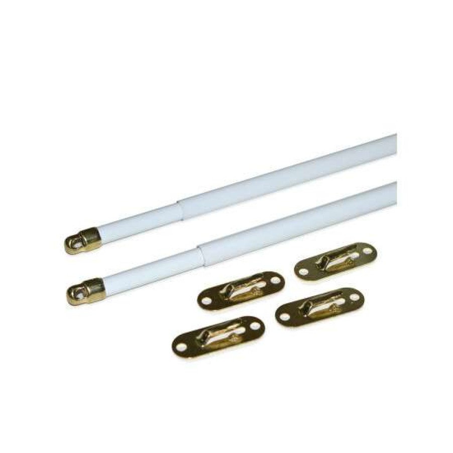 Curtain Rods & Accessories * | Brand New Vermont Country Store Telescoping Sash Rod Pair, 5/16 Inch White