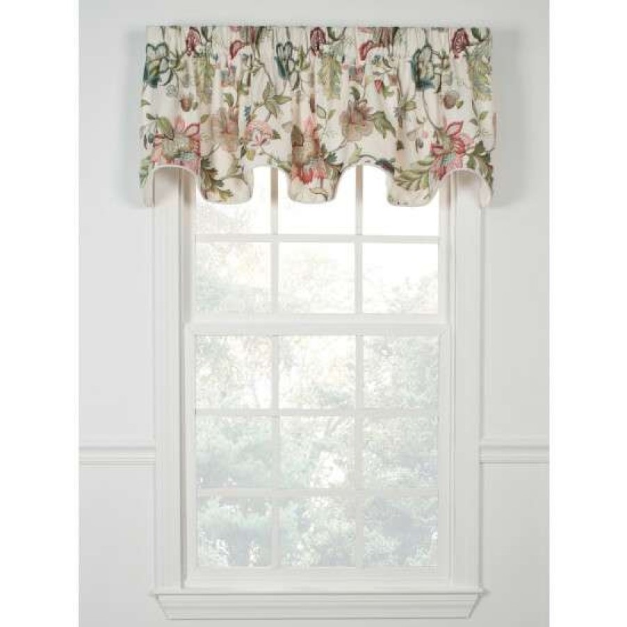 Valances * | Best Deal Vermont Country Store Chateau De Fleur Rod Pocket Scalloped Valance