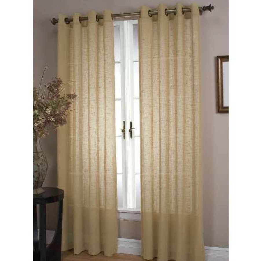 Curtains & Drapes * | Budget Vermont Country Store Sheer Linen Grommet Top Curtains