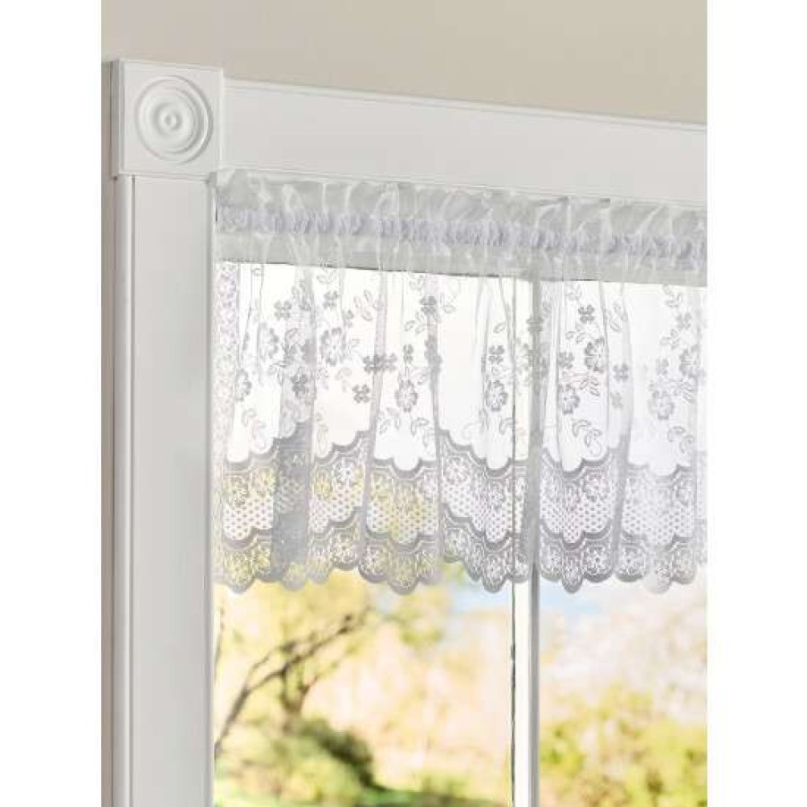 Valances * | Flash Sale Vermont Country Store Enchanted Gardens Lace Tailored Valance