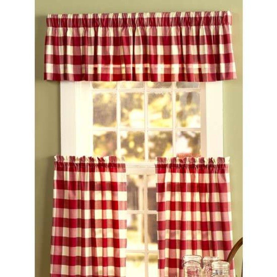 Valances * | Budget Vermont Country Store Buffalo Check Rod Pocket Tailo Valance