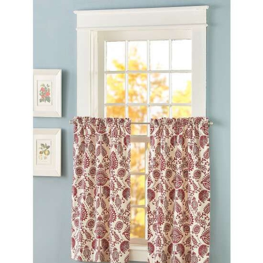 Curtains & Drapes * | Deals Vermont Country Store Country Floral Rod Pocket Tiers