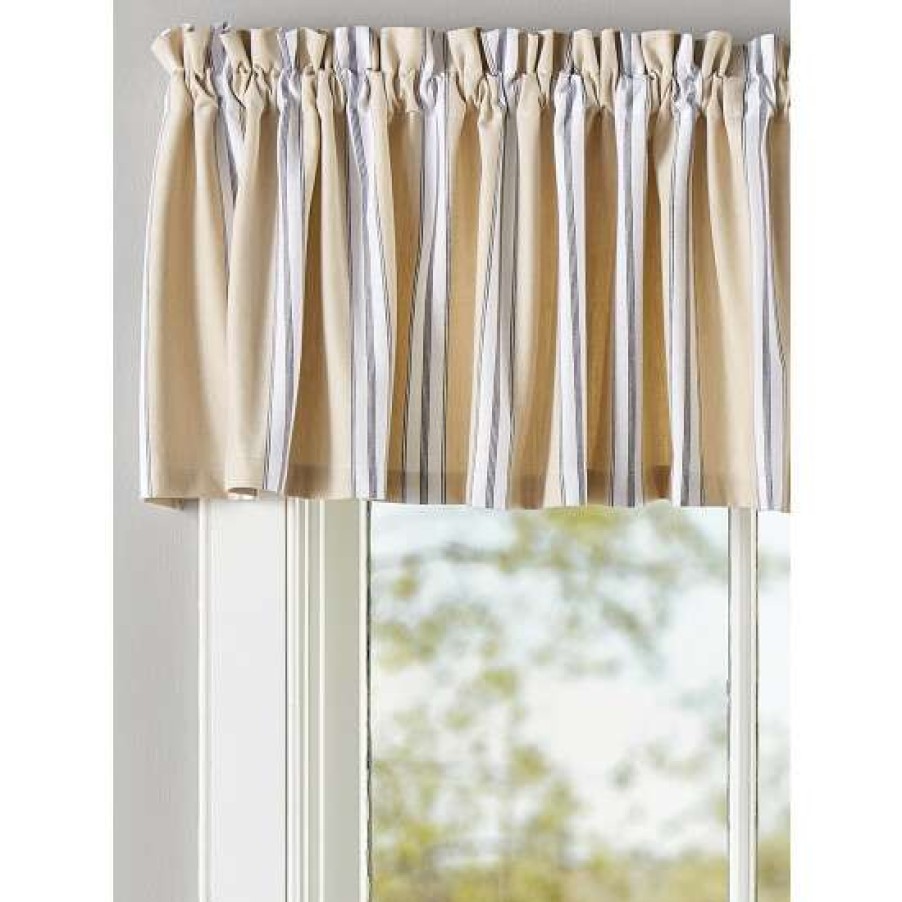 Valances * | Best Deal Vermont Country Store French Ticking Rod Pocket Tailo Valance