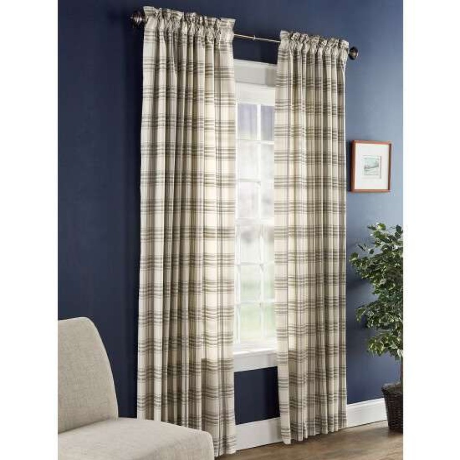 Curtains & Drapes * | Hot Sale Vermont Country Store Hillside Plaid Lined Rod Pocket Curtains