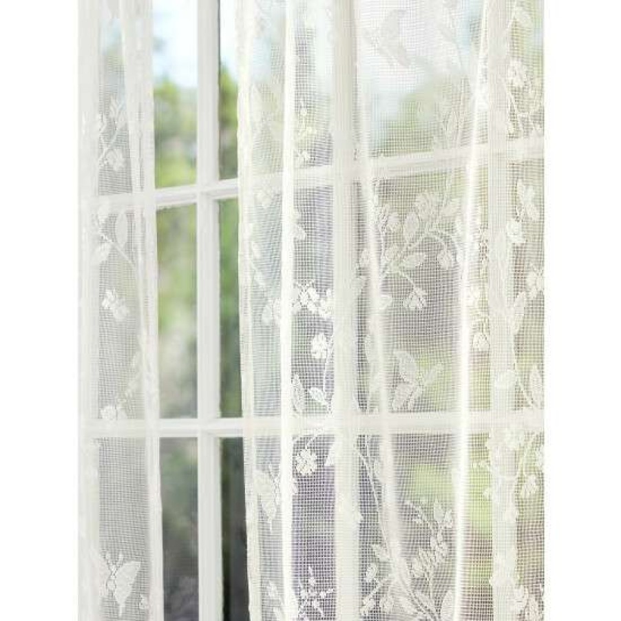 Curtains & Drapes * | Best Reviews Of Vermont Country Store Butterfly Garden Lace Rod Pocket Panel