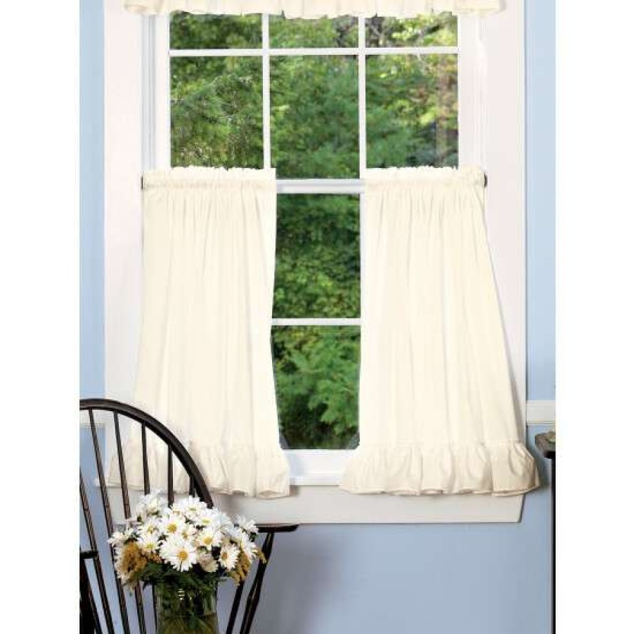 Curtains & Drapes * | Wholesale Vermont Country Store Wide Ruffles Rod Pocket Tiers