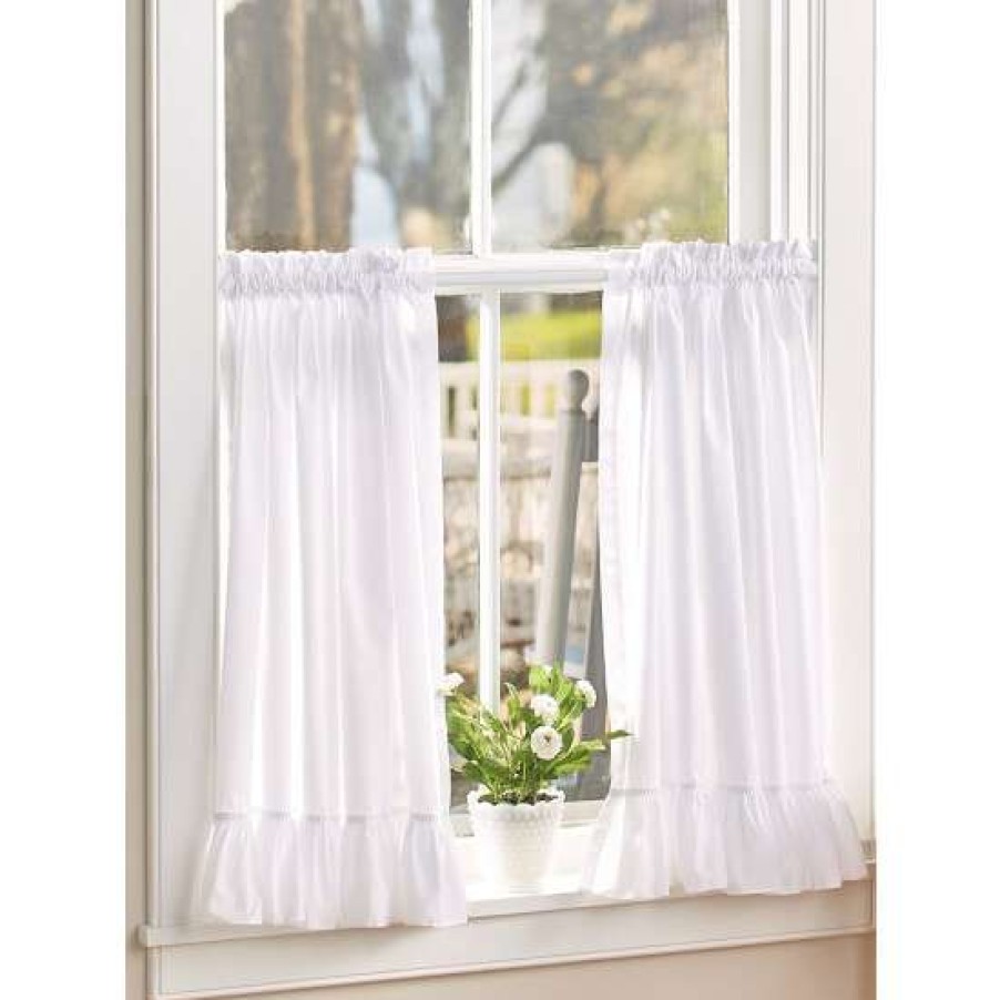 Curtains & Drapes * | Wholesale Vermont Country Store Wide Ruffles Rod Pocket Tiers