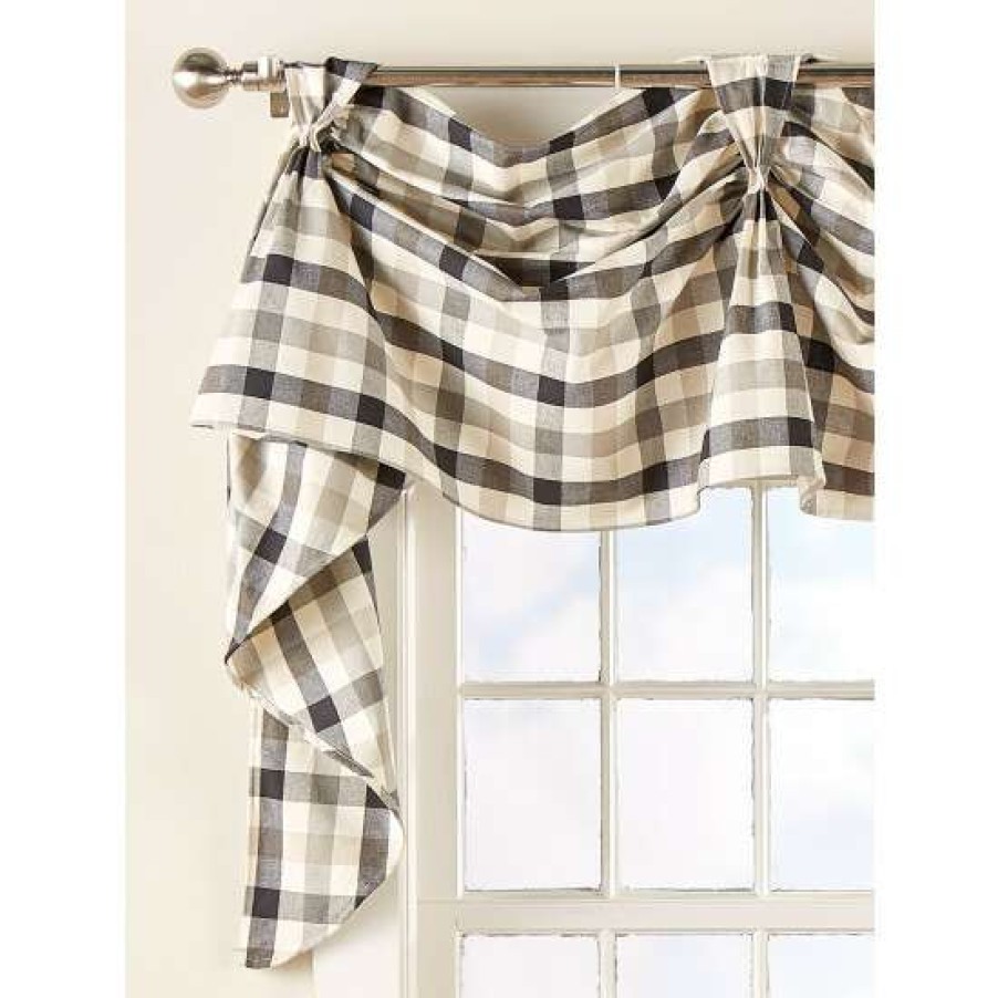 Valances * | Wholesale Vermont Country Store Homestead Check Victory Swag