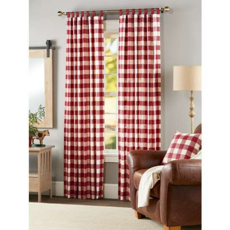 Curtains & Drapes * | Budget Vermont Country Store Buffalo Check Tab Top Curtains