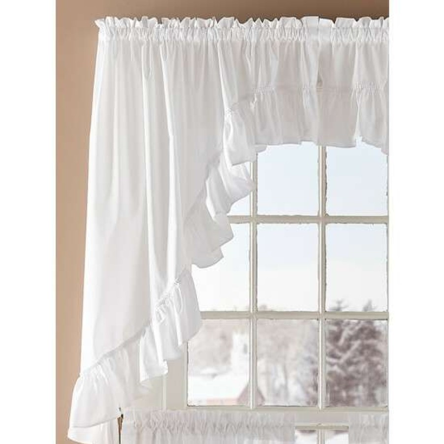 Valances * | Buy Vermont Country Store Wide Ruffles Rod Pocket Swag Pair