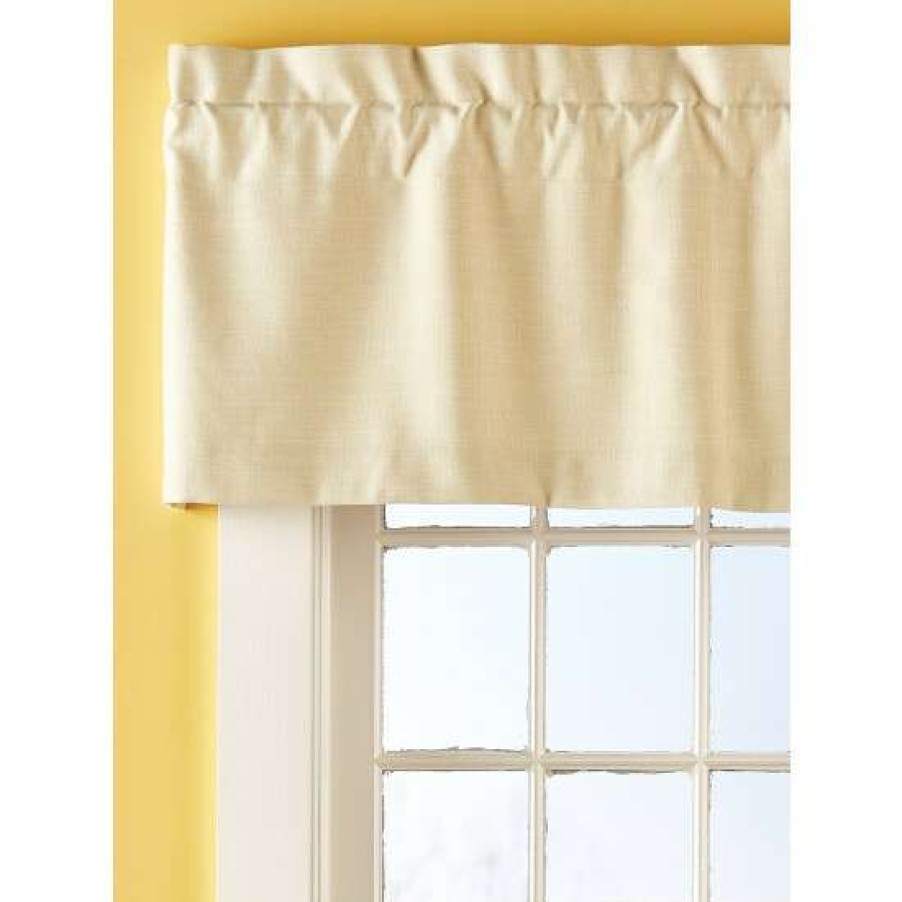 Valances * | Hot Sale Vermont Country Store Soft Tweed Lined Rod Pocket Tailored Valance