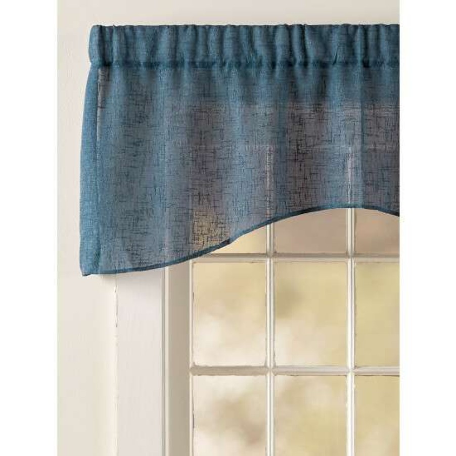 Valances * | New Vermont Country Store Sheer Linen Rod Pocket Crescent Valance