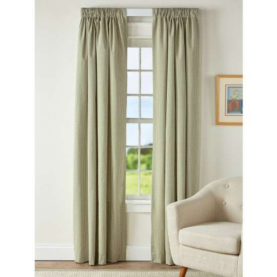 Curtains & Drapes * | Discount Vermont Country Store Colebrook Check Lined Rod Pocket Curtains