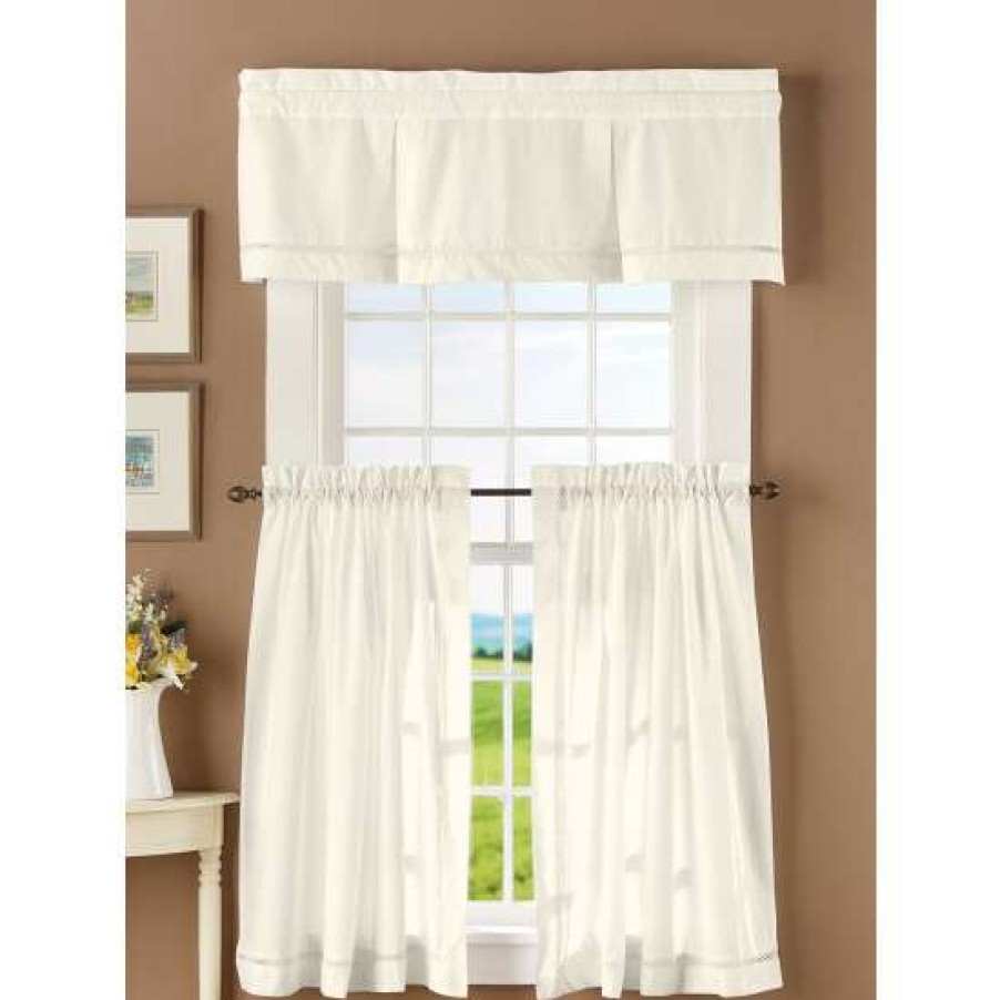 Curtains & Drapes * | Cheapest Vermont Country Store Diamond Band Rod Pocket Tiers