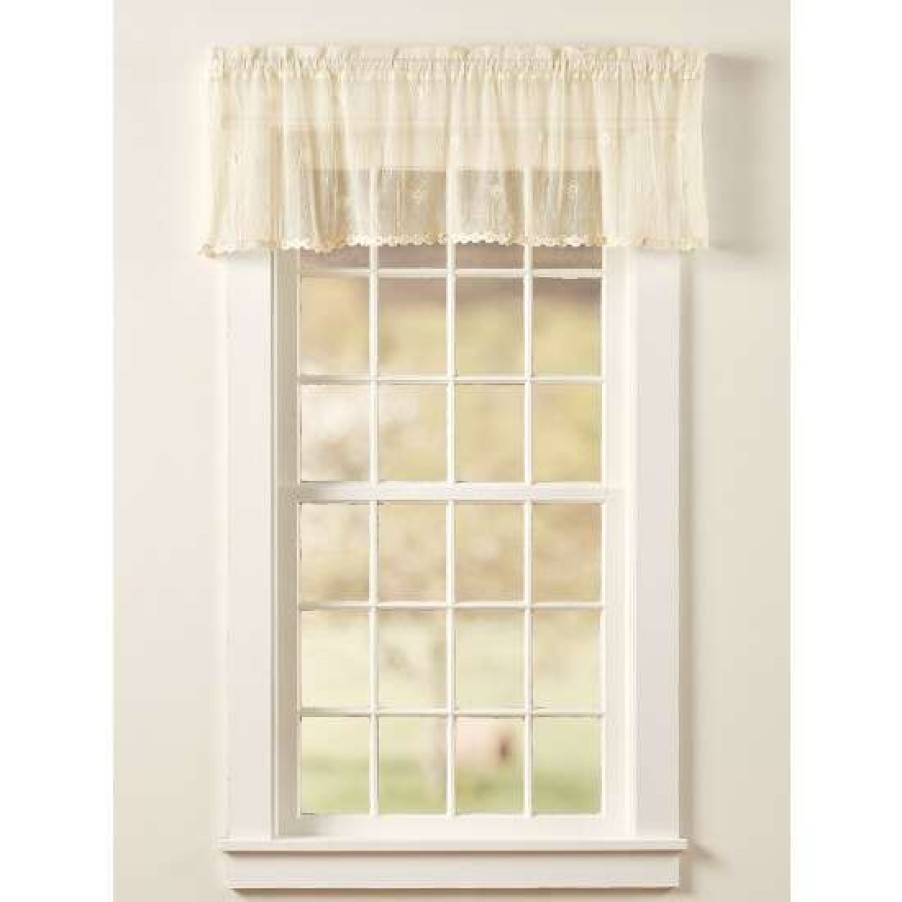 Valances * | Best Sale Vermont Country Store Honeybee Lace Rod Pocket Valance With Trim