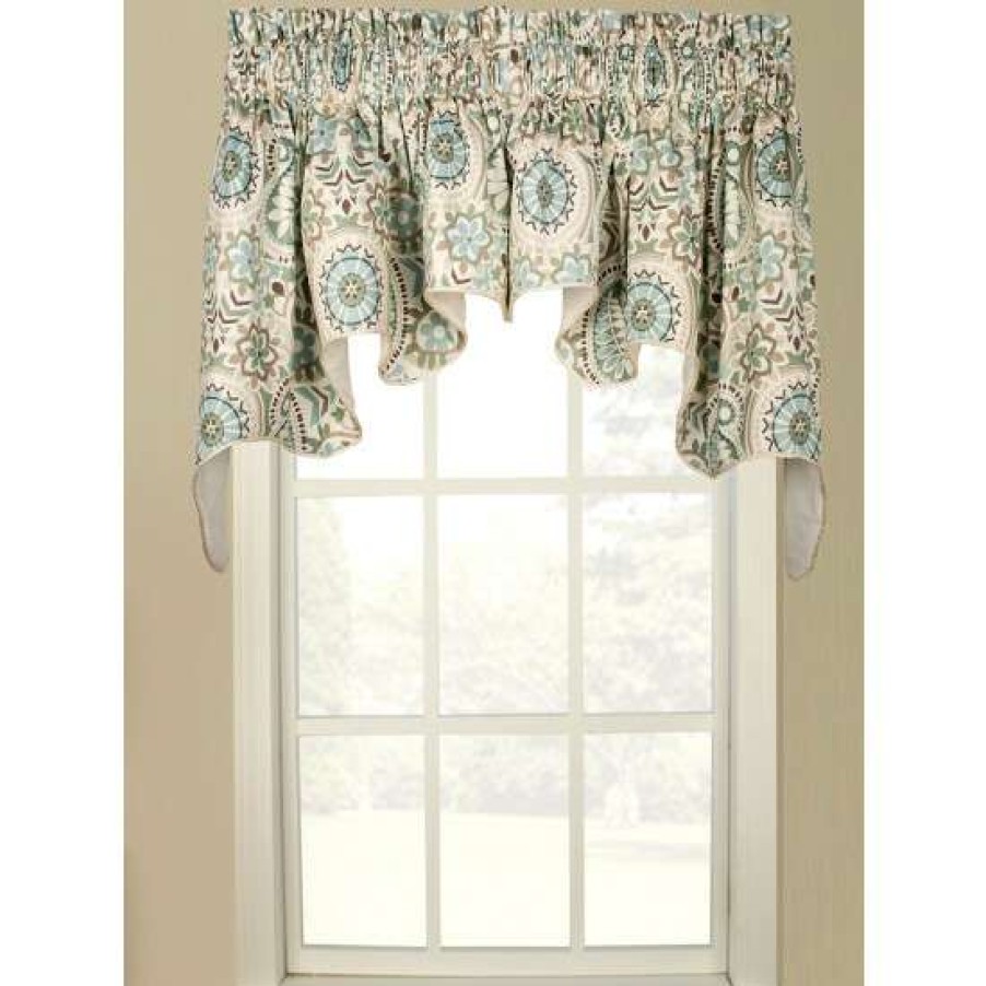 Valances * | Promo Vermont Country Store Paisley Palette Lined Rod Pocket Duchess Swag Pair Natural Multi