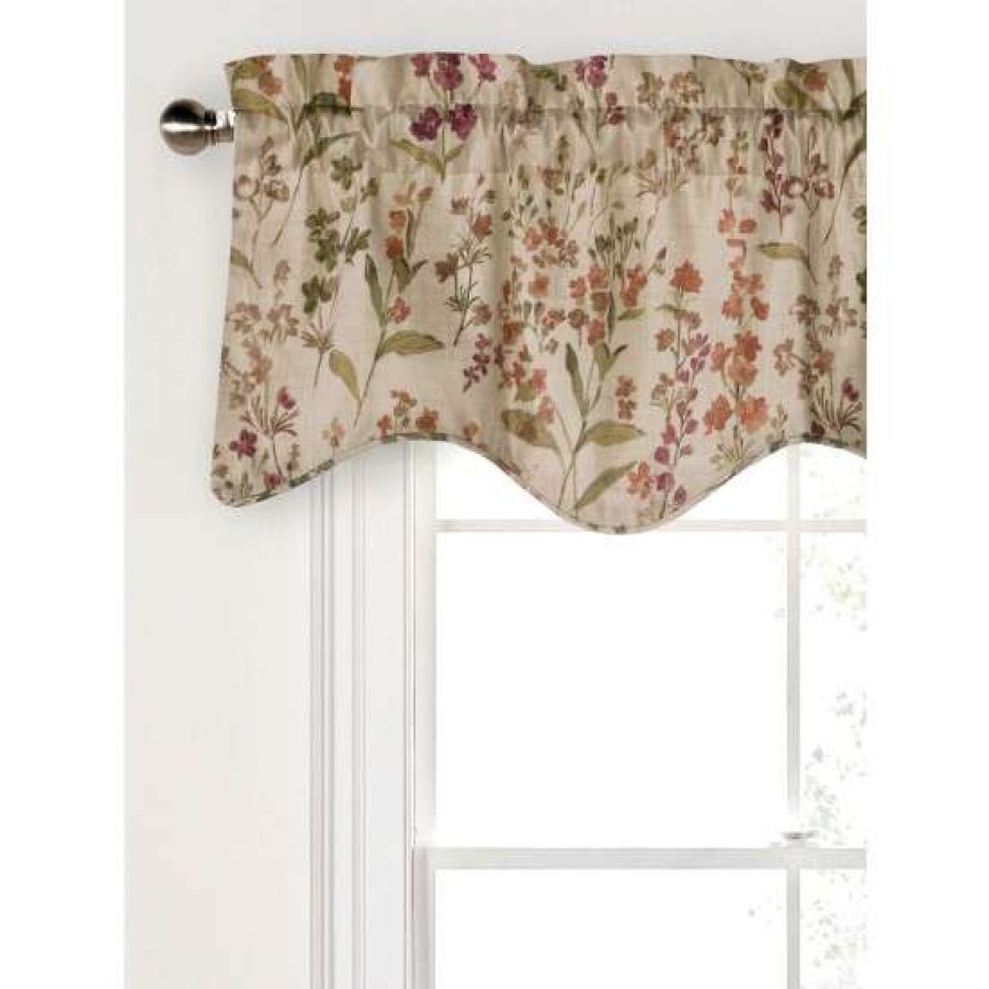 Valances * | New Vermont Country Store Cottage Garden Lined Rod Pocket Scalloped Valance