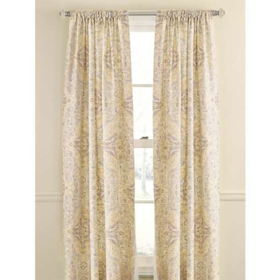 Curtains & Drapes * | Cheap Vermont Country Store Antique Watercolor Lined Rod Pocket Linen Curtains