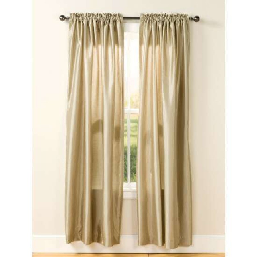 Curtains & Drapes * | Buy Vermont Country Store Faux Silk Lined Rod Pocket Curtains With Back Tabs