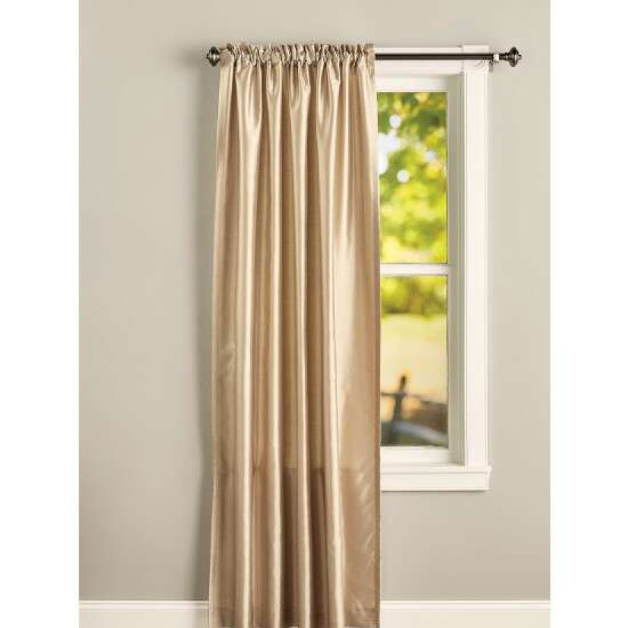 Curtains & Drapes * | Buy Vermont Country Store Faux Silk Lined Rod Pocket Curtains With Back Tabs