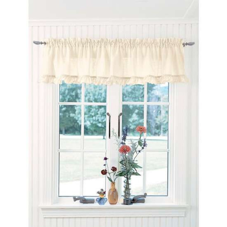 Valances * | Best Deal Vermont Country Store Narrow Ruffles Rod Pocket Tailored Valance