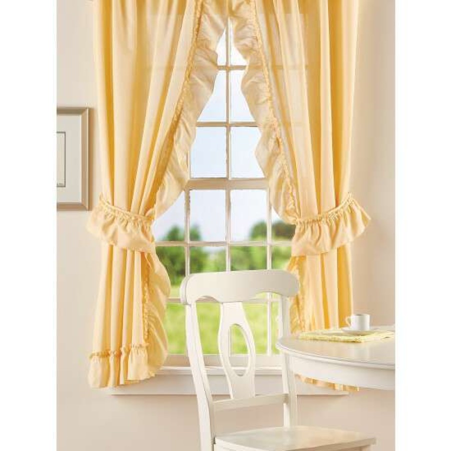 Curtains & Drapes * | Hot Sale Vermont Country Store Classic Solid Ruffles Rod Pocket Curtains