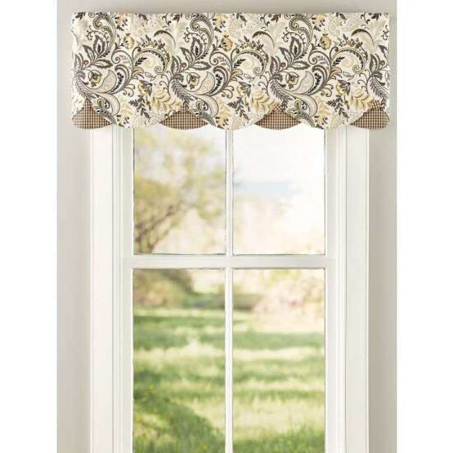 Valances * | Cheap Vermont Country Store Emerson Rod Pocket Layered Valance Charcoal