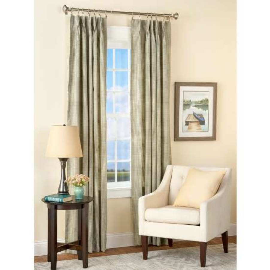 Curtains & Drapes * | Buy Vermont Country Store Colebrook Check Lined 58 Inch Pinch Pleat Curtains