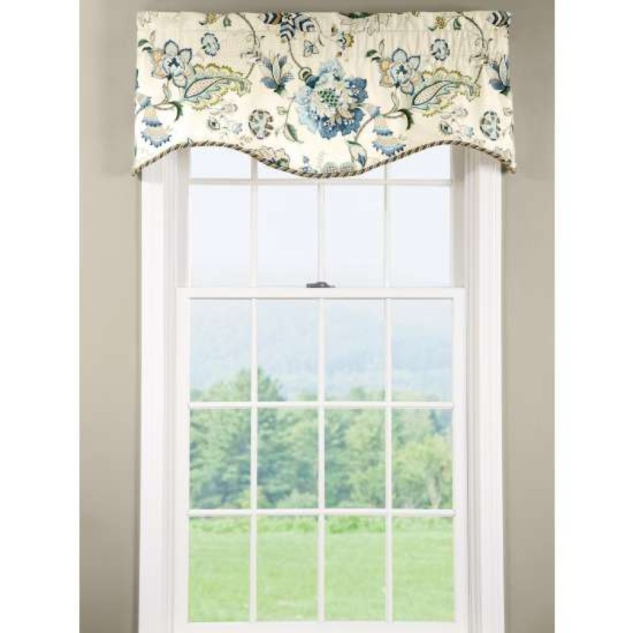 Valances * | Budget Vermont Country Store Jacobean Floral Rod Pocket Scalloped Valance