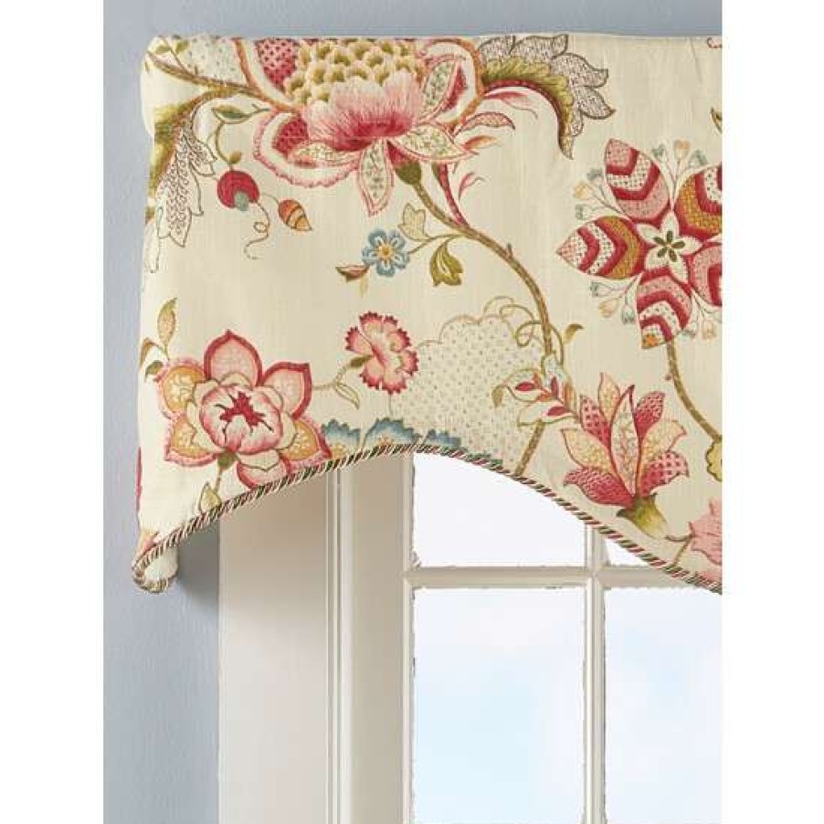 Valances * | Budget Vermont Country Store Jacobean Floral Rod Pocket Scalloped Valance