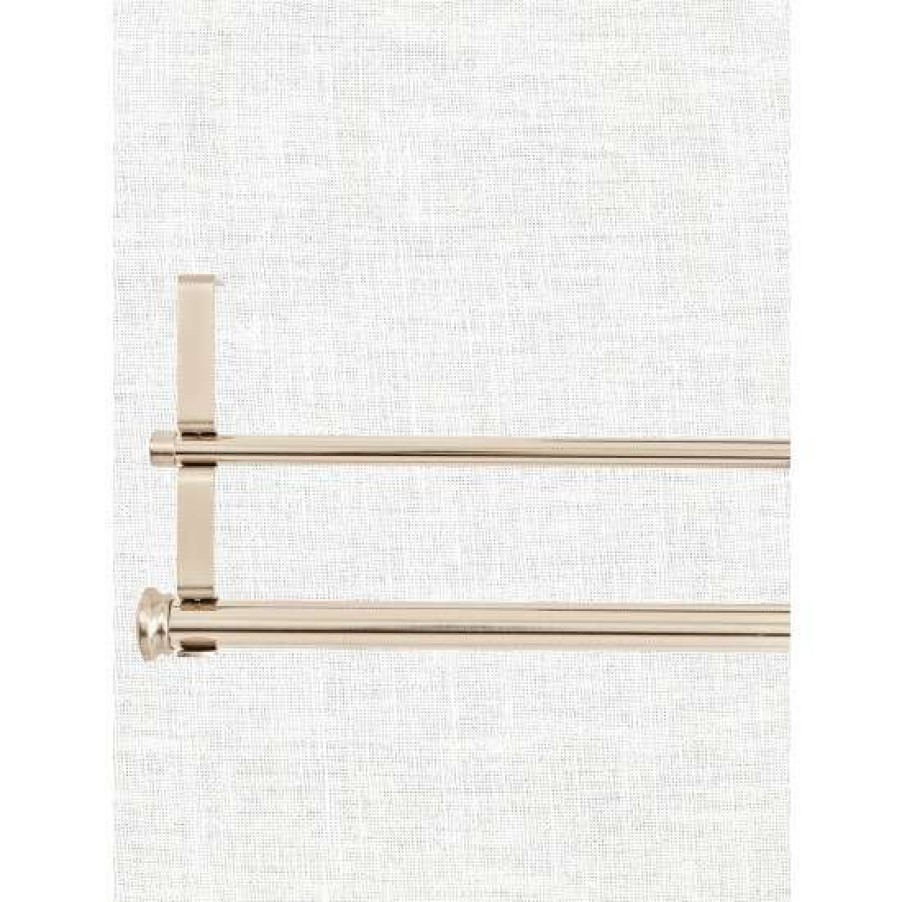 Curtain Rods & Accessories * | Coupon Vermont Country Store Flat Finial Double Curtain Rod, 1 Inch And 5/8 Inch Brushed Nickel