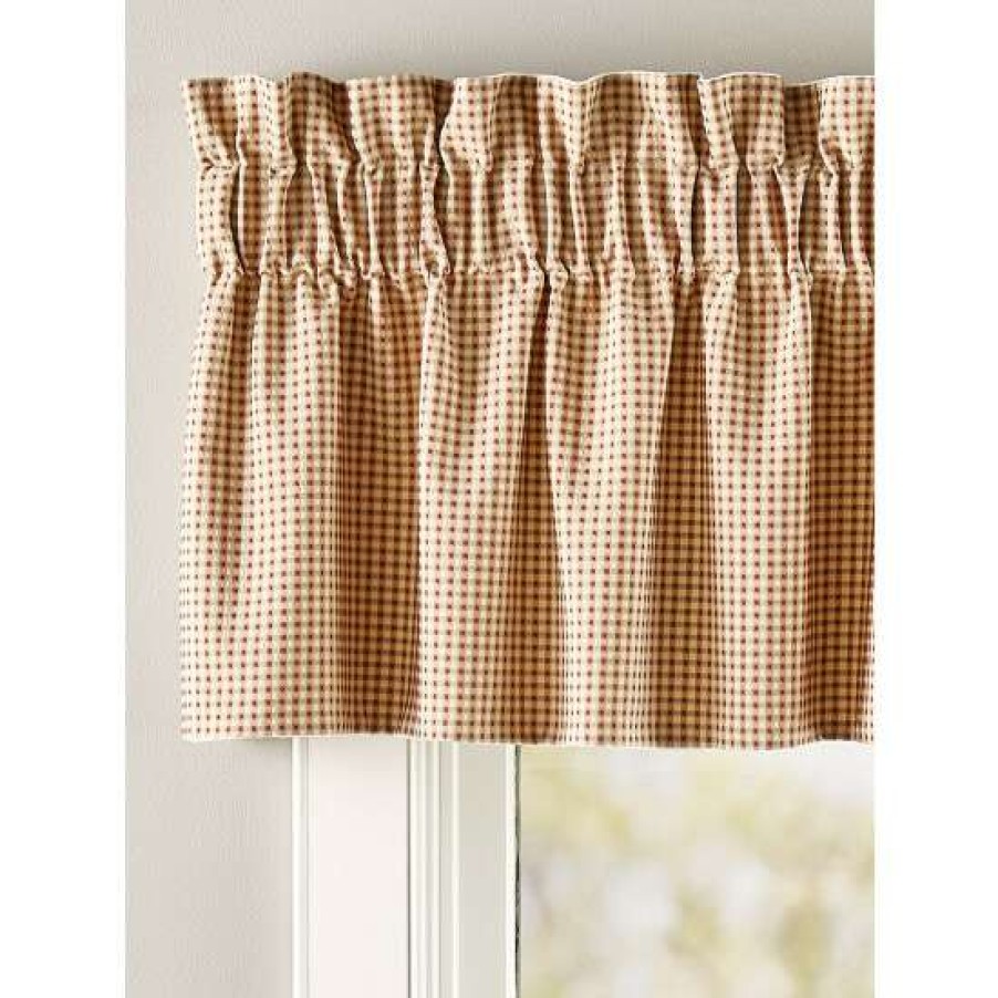 Valances * | Outlet Vermont Country Store Colebrook Check Lined Rod Pocket Tailored Valance