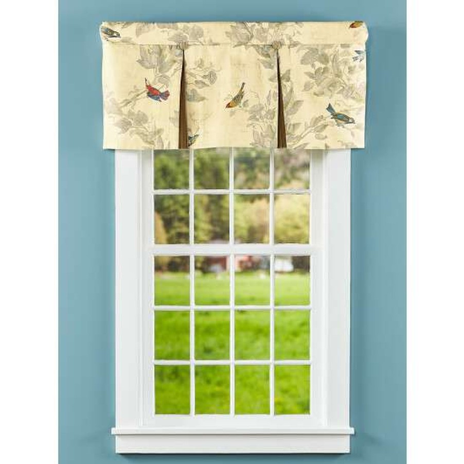 Valances * | New Vermont Country Store Aviary Lined Pleated Rod Pocket Valance