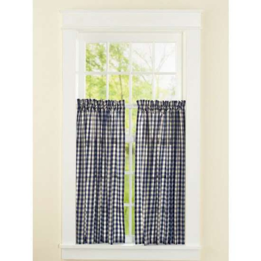 Curtains & Drapes * | Wholesale Vermont Country Store Cabin Check Rod Pocket Tiers