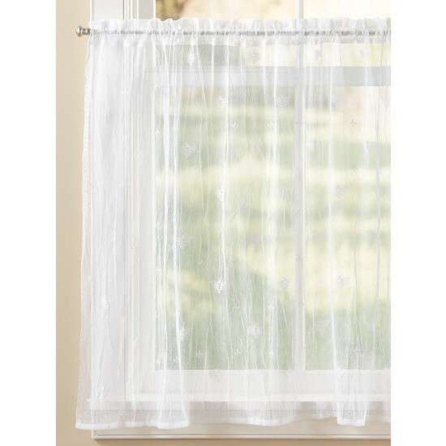 Curtains & Drapes * | Outlet Vermont Country Store Honeybee Lace Rod Pocket Tier