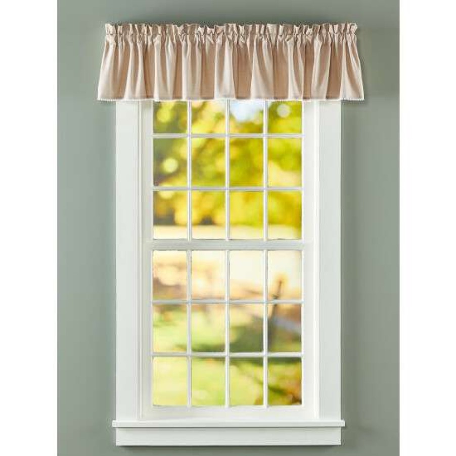 Valances * | Best Sale Vermont Country Store Petite Hobnail Trim Rod Pocket Tailored Valance