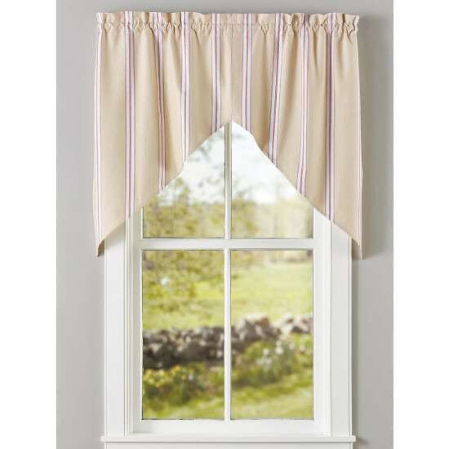 Valances * | Deals Vermont Country Store French Ticking Rod Pocket Swag Pair