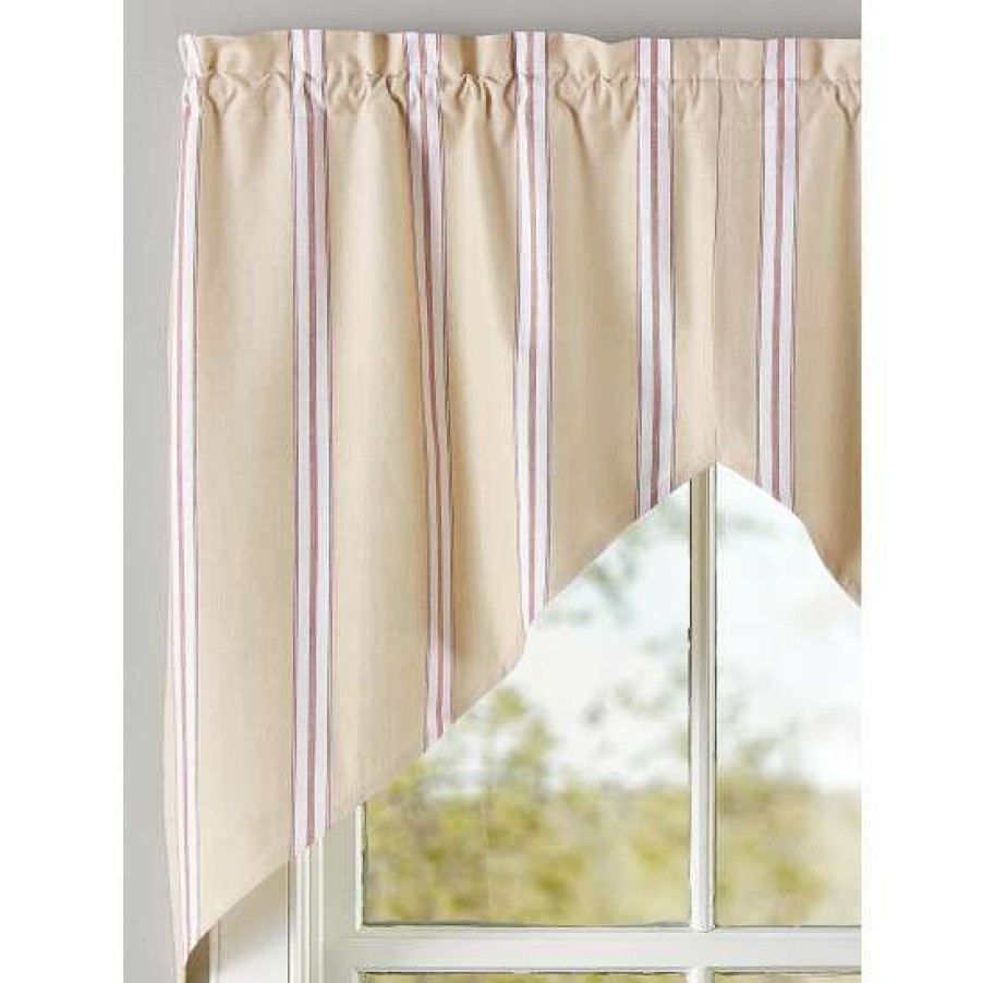 Valances * | Deals Vermont Country Store French Ticking Rod Pocket Swag Pair