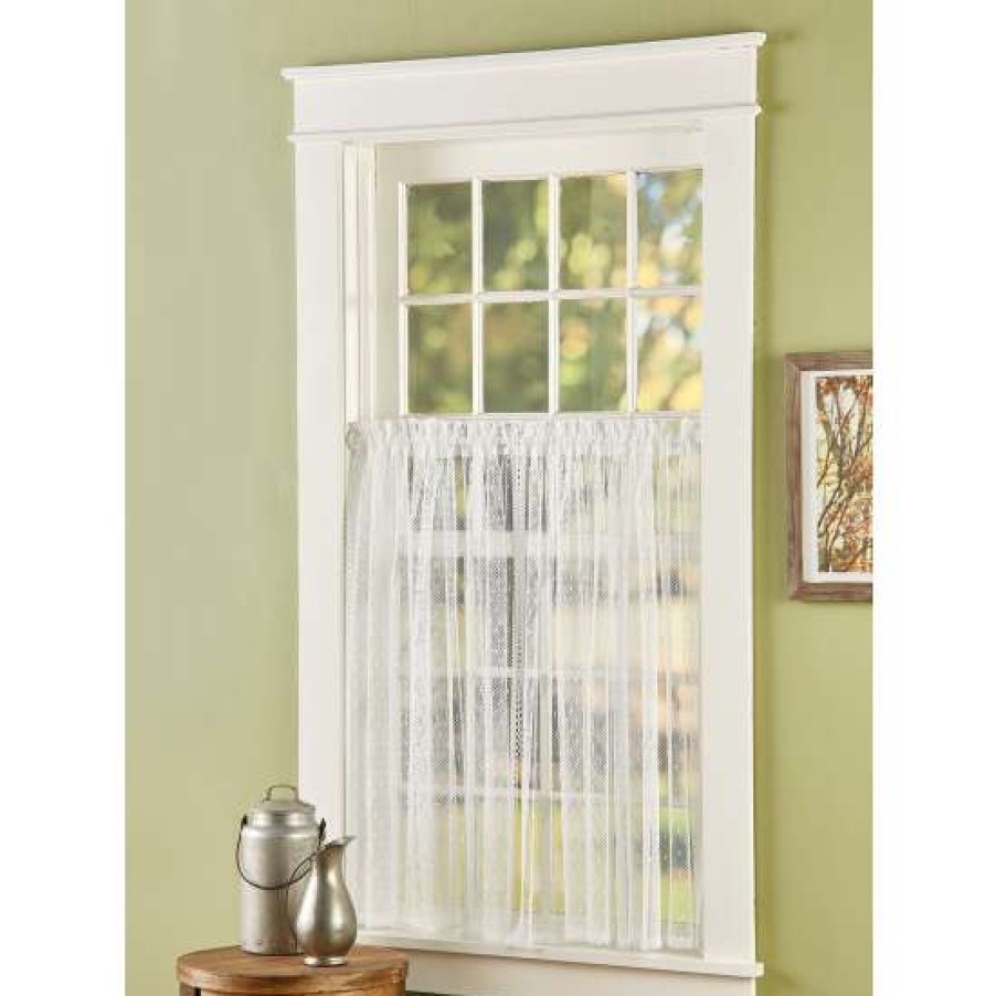 Curtains & Drapes * | Flash Sale Vermont Country Store Point D'Esprit Rod Pocket Sheer Tier Panel