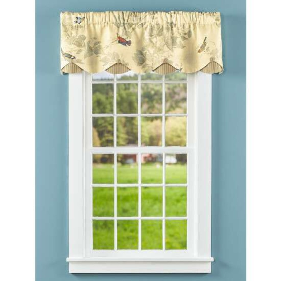 Valances * | New Vermont Country Store Aviary Rod Pocket Layered Scalloped Valance