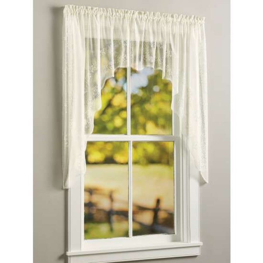 Valances * | Best Pirce Vermont Country Store Divine Sheer Rod Pocket Swag Pair