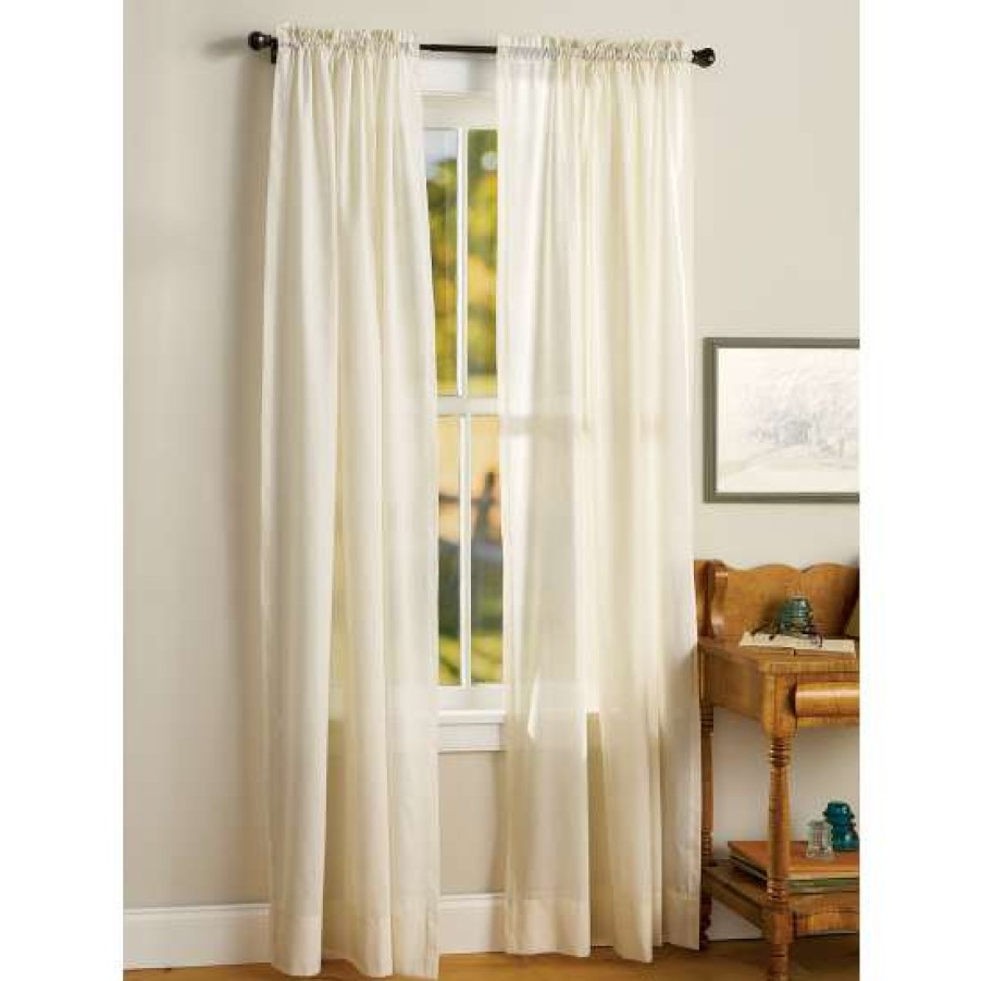 Curtains & Drapes * | Wholesale Vermont Country Store Striped Semi-Sheer Rod Pocket Curtains