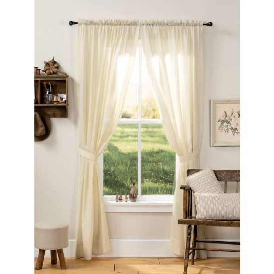 Curtains & Drapes * | Wholesale Vermont Country Store Striped Semi-Sheer Rod Pocket Curtains