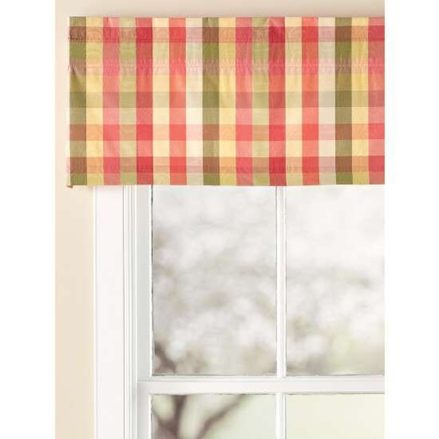 Valances * | Cheapest Vermont Country Store Moire Plaid Rod Pocket Tailored Valance