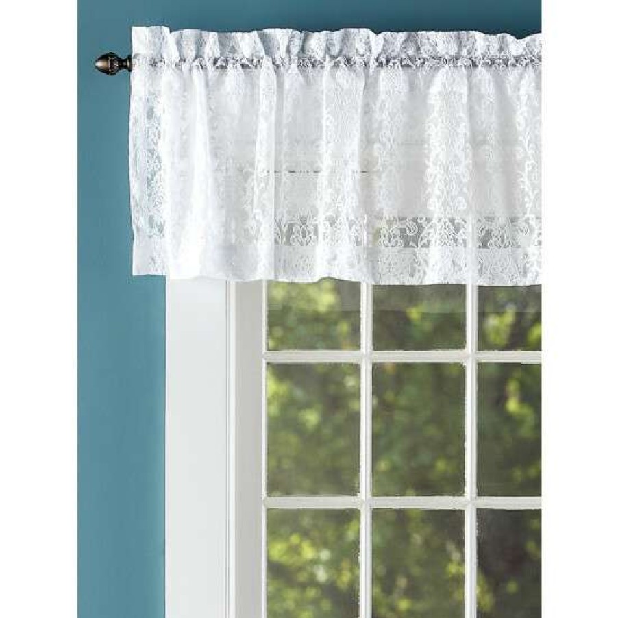 Valances * | Discount Vermont Country Store Endless Lace Rod Pocket Tailored Valance