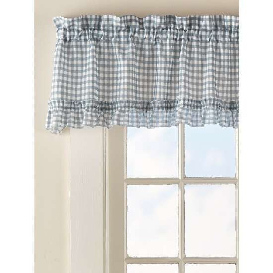 Valances * | Outlet Vermont Country Store Classic Gingham Ruffles Rod Pocket Tailored Valance