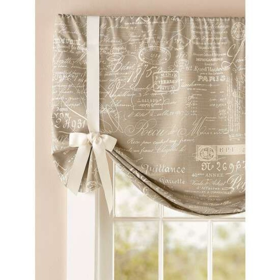 Valances * | Brand New Vermont Country Store Parisian Note Lined Rod Pocket Tie-Up Valance