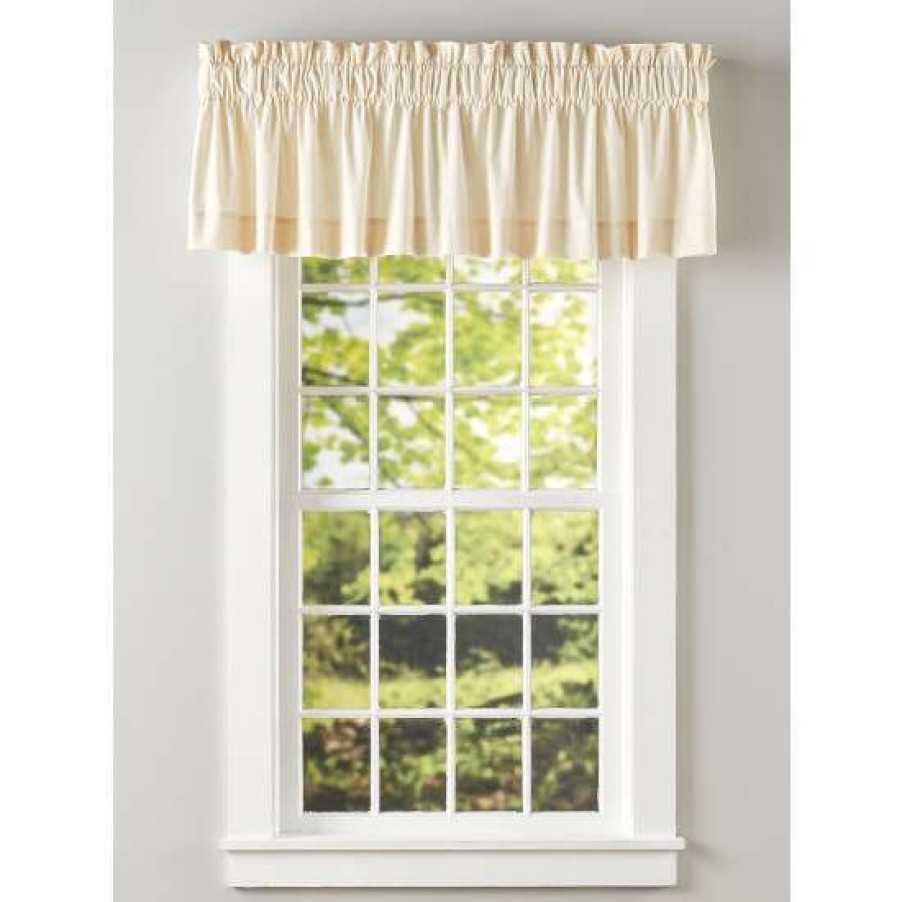 Valances * | Discount Vermont Country Store Pure Rod Pocket Tailored Valance Muslin