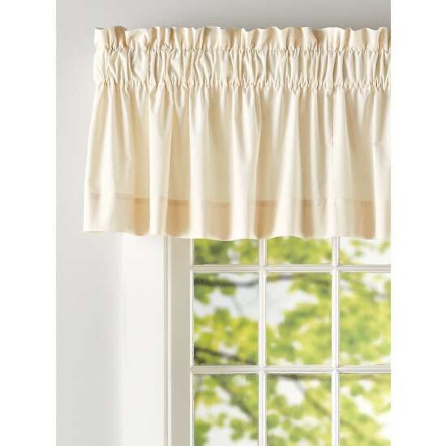 Valances * | Discount Vermont Country Store Pure Rod Pocket Tailored Valance Muslin