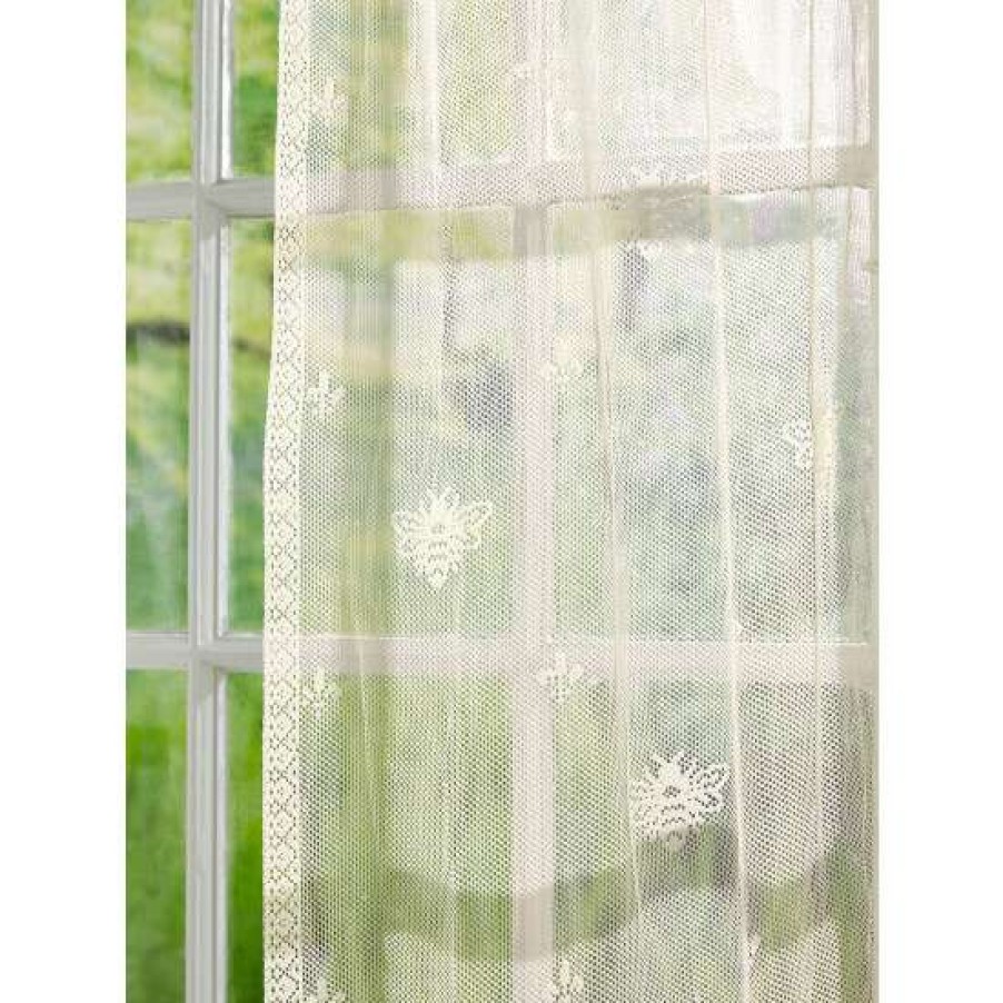 Curtains & Drapes * | Best Deal Vermont Country Store Honeybee Lace Rod Pocket Panel